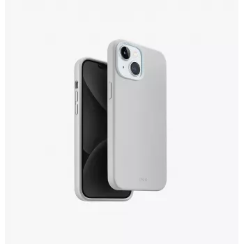 UNIQ Lino Hue Magclick Charging Case für iPhone 15/14/13 6,1 Zoll - Kreidegrau
