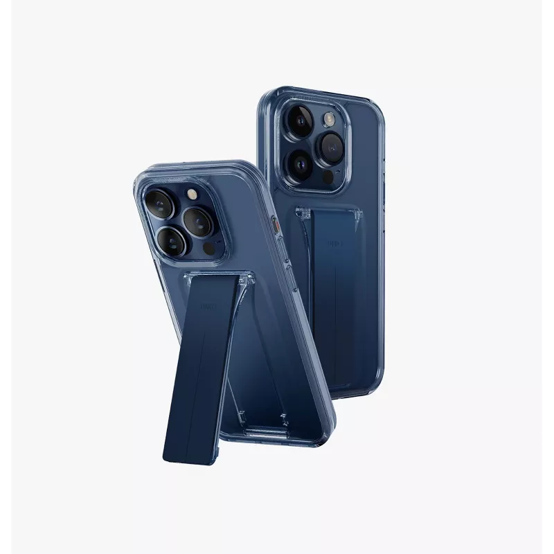 UNIQ Heldro Mount with Stand Case für iPhone 15 Pro 6,1 Zoll Lucent Clear