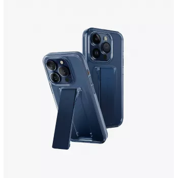 UNIQ Heldro Mount with Stand Case für Apple iPhone 15 Pro 6,1 Zoll Ultramarine Deep Blue