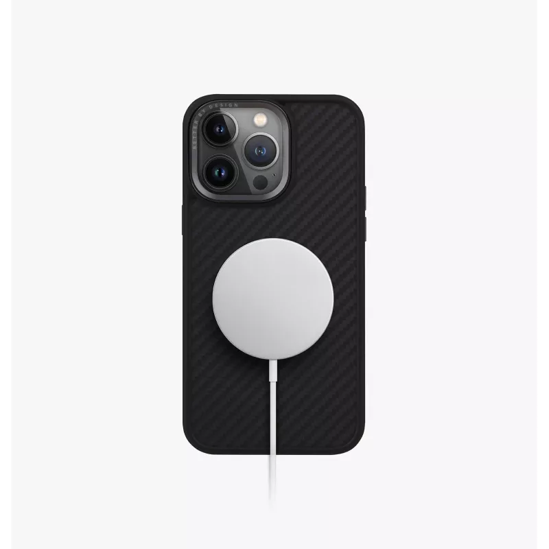 UNIQ Keva Case für iPhone 15 Pro Max 6,7 Zoll Magclick Laden Carbon Black