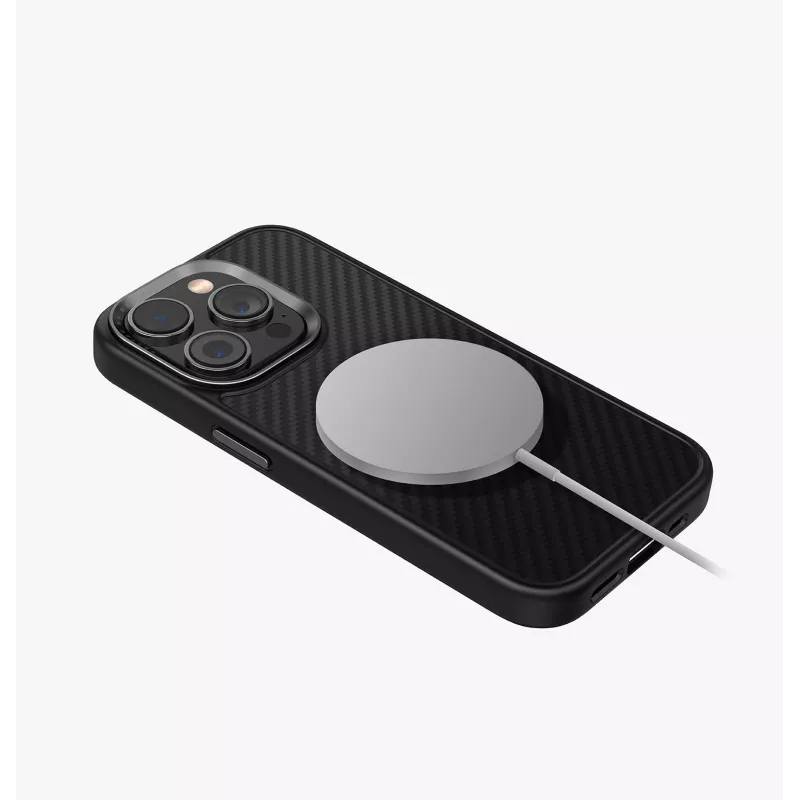 UNIQ Keva Case für iPhone 15 Pro Max 6,7 Zoll Magclick Laden Carbon Black