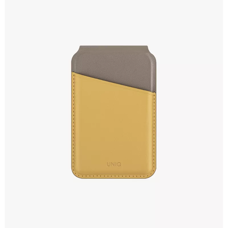 UNIQ Lyden DS Magnetic Wallet Stand mit RFID-Schutz für MagSafe, Anthrazitgrau-Schwarz