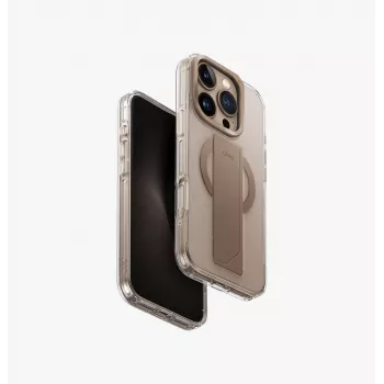 UNIQ Heldro Max Case für iPhone 16 Pro 6,3 Zoll MagClick Ladefunktion Taupe Gold