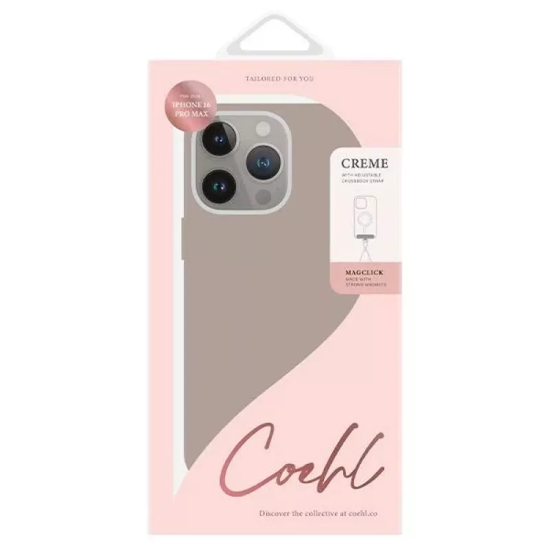 UNIQ Coehl Creme Magnetic Case für iPhone 16 Pro Max 6,9 Zoll Taupe Grey