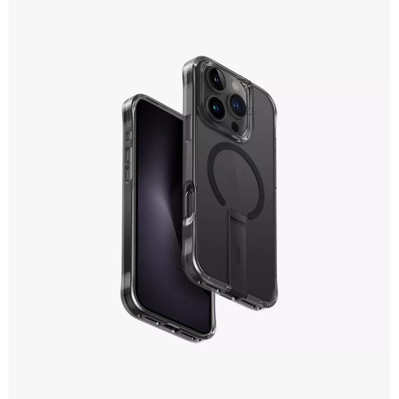 UNIQ Eleva mit Vertica Stand Case für Apple iPhone 16 Pro 6,3 Zoll Lucent Clear