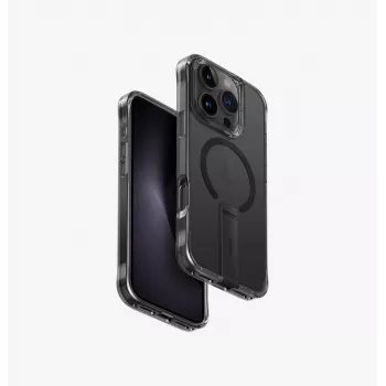 UNIQ Eleva mit Vertica Stand Hülle für iPhone 16 Pro 6,3 Zoll Carbon Black