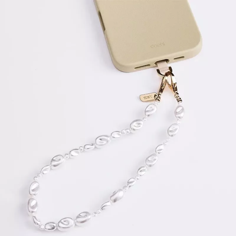 UNIQ Coehl Perla Handschlaufe Universal Phone Lanyard für Handgelenk, Weißperle