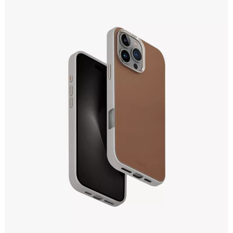 UNIQ Lyden DS Magclick Charging Case für iPhone 16 Pro Max 6,9 Zoll, Gelb-Grau