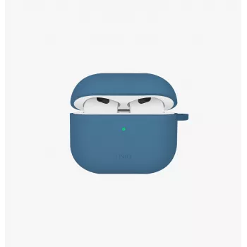 UNIQ Nexo Case für AirPods 4 mit Ohrbügeln, Silikon, Pazifikblau