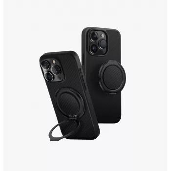 UNIQ Keva Air Case für iPhone 16 Pro 6,3 Zoll MagClick Laden Carbon Black