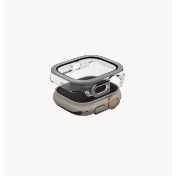 UNIQ Voute Case für Apple Watch Ultra 49mm mit gehärtetem Glasschutz Silber
