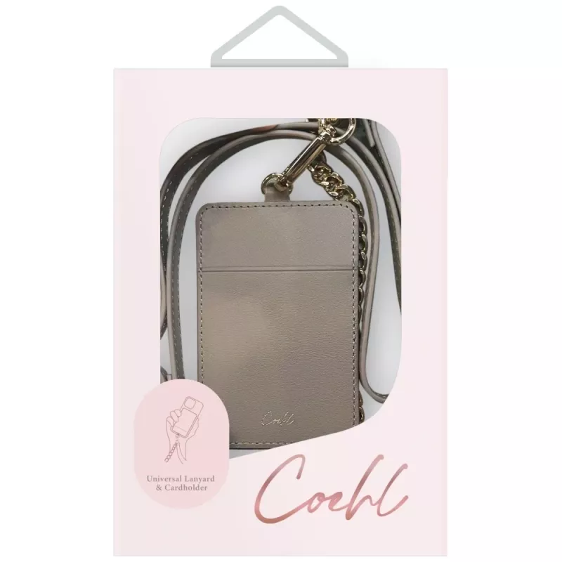 UNIQ Coehl Caryne 3-in-1 Universal Phone Lanyard with Card Wallet - Pebble