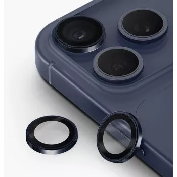 UNIQ Optix Prime Kameralinsen-Schutz für iPhone 17 Pro / 17 Pro Max / 15 Pro / 15 Pro Max mit Applikator - Navy Blue