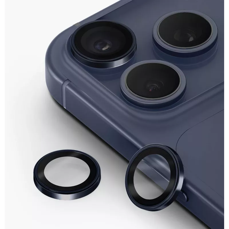 UNIQ Optix Prime Kameralinsen-Schutz für iPhone 17 Pro / 17 Pro Max / 15 Pro / 15 Pro Max mit Applikator - Navy Blue