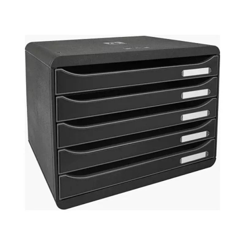 Exacompta BIG-BOX PLUS HORIZON Schubladenbox DIN A4 quer, 355 x 270 x 271 mm, schwarz (308714D)