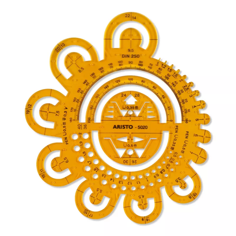 Aristo AR 5020 Radius-Schablone 0,5-40 mm