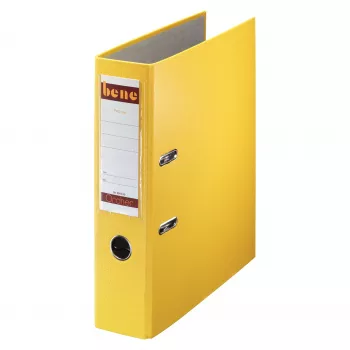Bene 291400GE Hebeldeckelordner A4 Gelb 80 mm Rücken 600 Blatt Spanplatte Papier/Kunststoff kaschierte Pappe