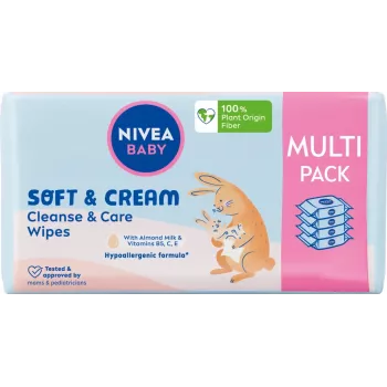NIVEA Baby Soft & Cream Feuchttücher 4x57
