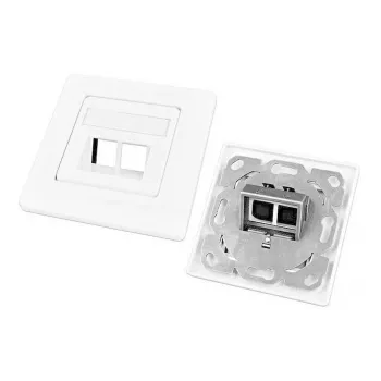 Wirewin Keystone Leergehäuse für 2 Module, Unterputz, Schalterprogramm-kompatibel, RAL9010 Reinweiß