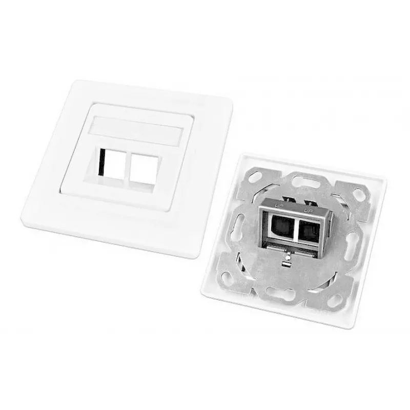 Wirewin Keystone Leergehäuse für 2 Module, Unterputz, Schalterprogramm-kompatibel, RAL9010 Reinweiß