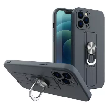 HURTEL Ring Case Silicone Cover mit Fingerhalterung und Standfuß für Xiaomi Poco X4 Pro 5G Blau