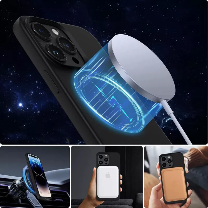Tech-Proteckt Silicone MagSafe iPhone 15 Case Matte Black