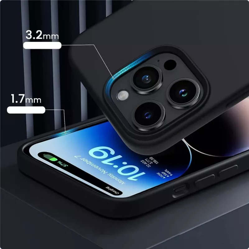 Tech-Proteckt Silicone MagSafe iPhone 15 Case Matte Black