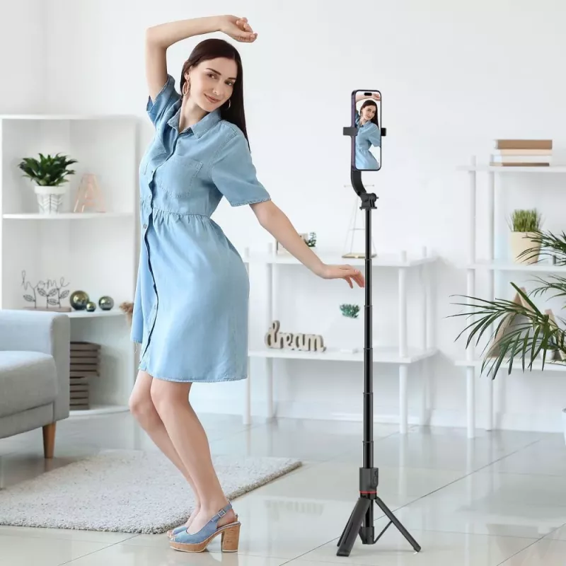 Tech-Protect L04S MagSafe Selfie-Stick mit Stativ, schwarz