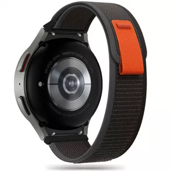 TECH-PROTECT Nylon Samsung Galaxy Watch 4 / 5 / 5 Pro / 6 / 7 / FE Schwarz/Orange