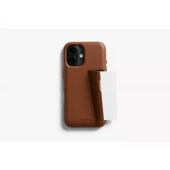 Bellroy Leather Card Case für iPhone 16 Plus, Braun