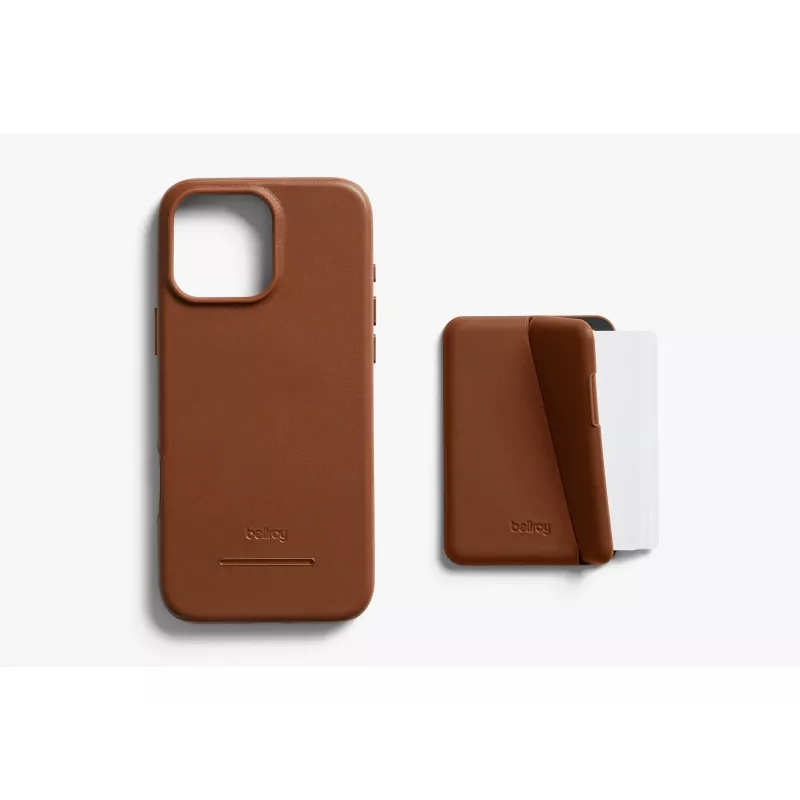 Bellroy Lederhülle mit Magnet-Wallet für iPhone 16 Pro Max, Braun