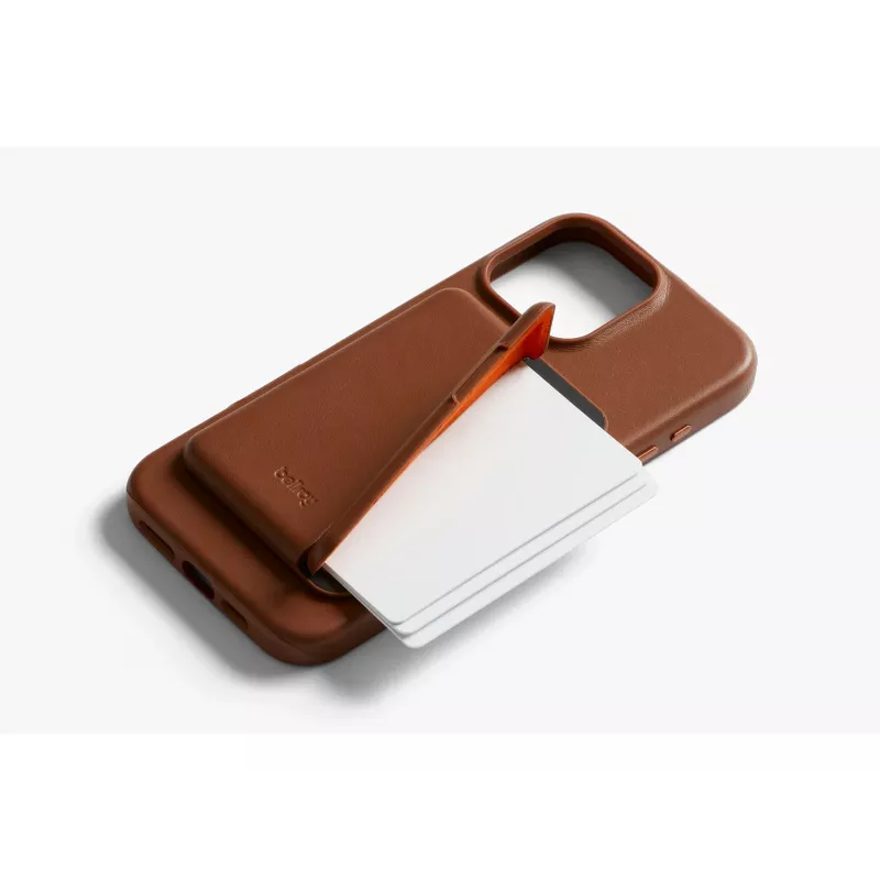 Bellroy Lederhülle mit Magnet-Wallet für iPhone 16 Pro Max, Braun