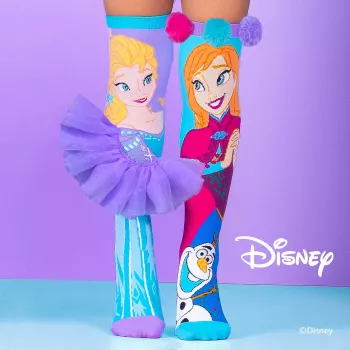 MADMIA Disney Frozen Elsa Anna Kniestrümpfe für Mädchen - 1 Paar, Kinderschuhgröße US 10-3 (EU 27-34), mehrfarbig