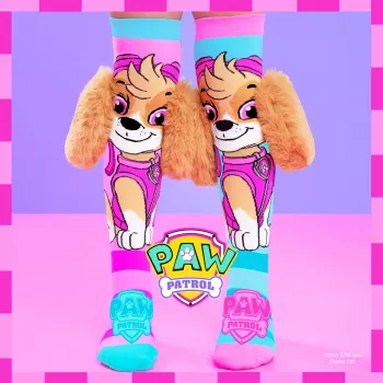 MADMIA Paw Patrol Skye Kinder-Kniestrümpfe mit 3D-Plüschohren - Pink/Blau/Weiß