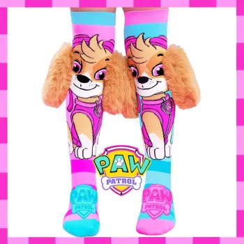 MADMIA Paw Patrol Skye Kinder-Kniestrümpfe mit 3D-Plüschohren - Pink/Blau/Weiß