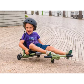 EzyRoller Classic Fußbetriebenes Go-Kart für Kinder 3-12 Jahre, Schwarz