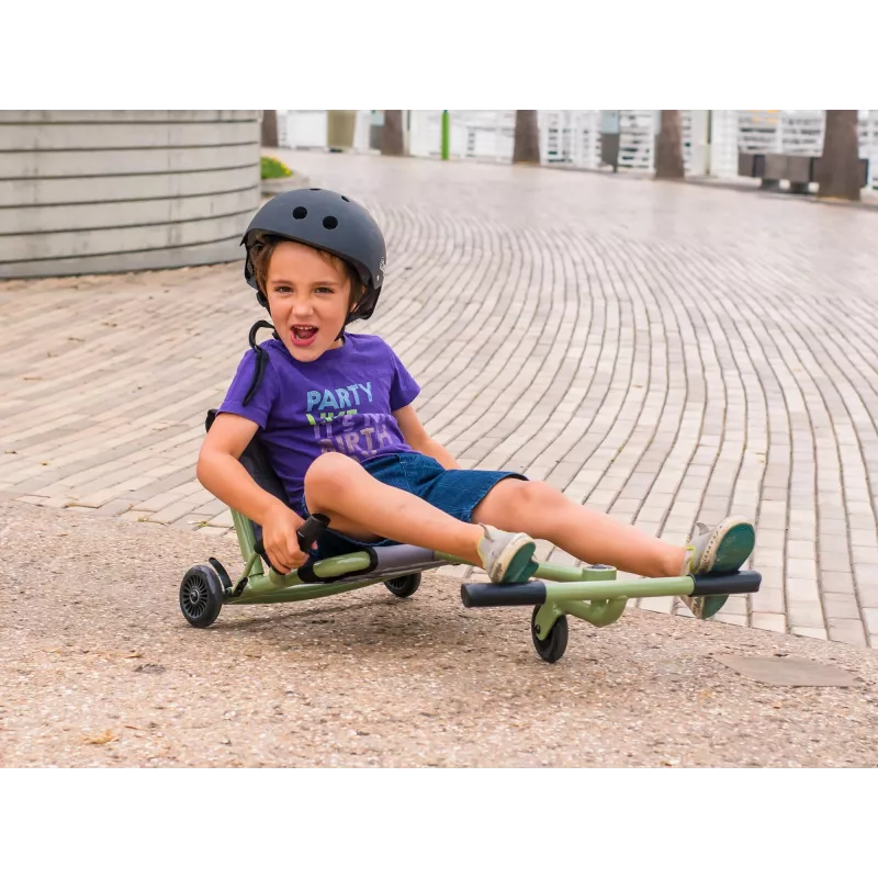 EzyRoller Classic Fußbetriebenes Go-Kart für Kinder 3-12 Jahre, Schwarz