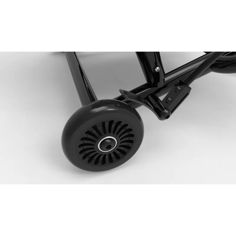EzyRoller Classic Fußbetriebenes Go-Kart für Kinder 3-12 Jahre, Schwarz