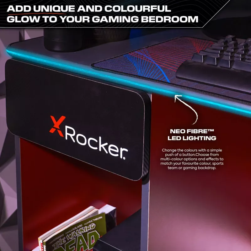 XROCKER Gaming Desk Grau-Rot