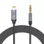 TECH-PROTECT UltraBoost Lightning to AUX Mini Jack 3.5mm Cable 100cm Black
