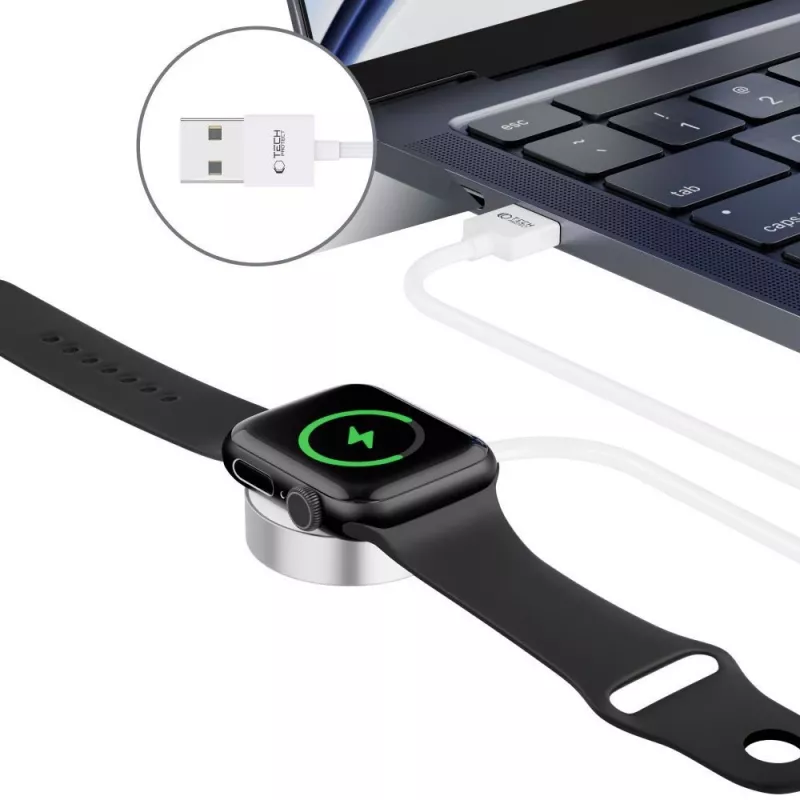 TECH-PROTECT ULTRABOOST Magnetic Charging Cable 120cm Apple Watch White