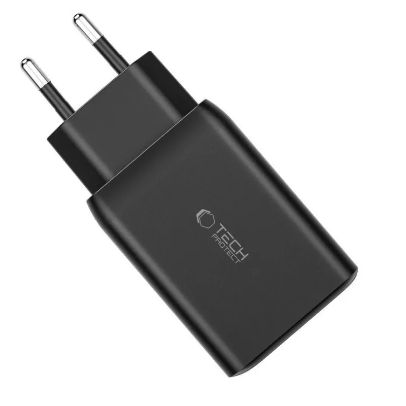 TECH-PROTECT C65W 3-Port Netzwerk-Ladegerät PD 65W / QC3.0 Weiß