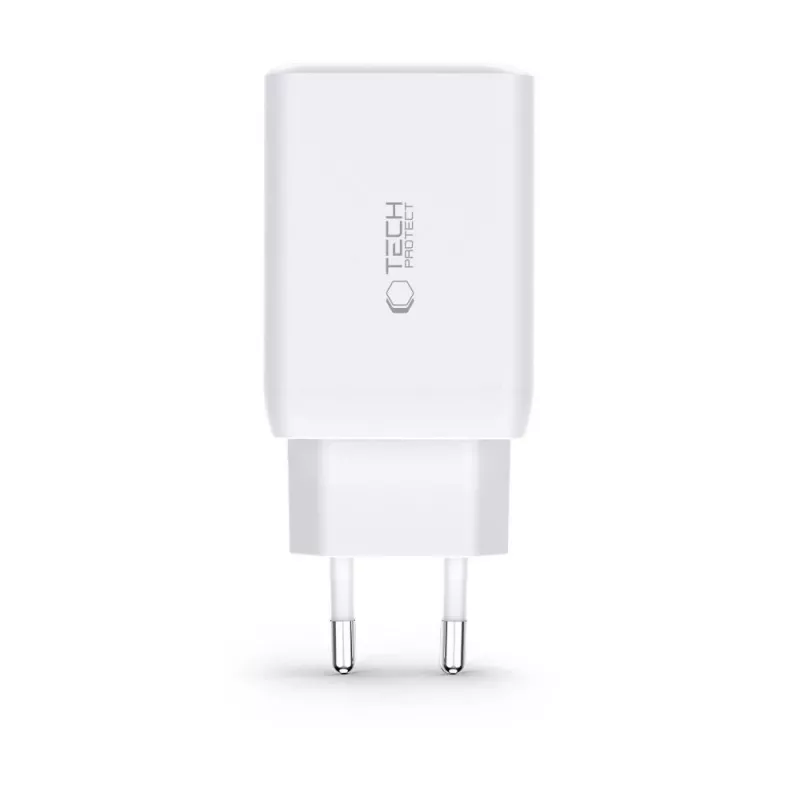 TECH-PROTECT C65W 3-Port Netzwerkladegerät PD 65W / QC3.0 Schwarz