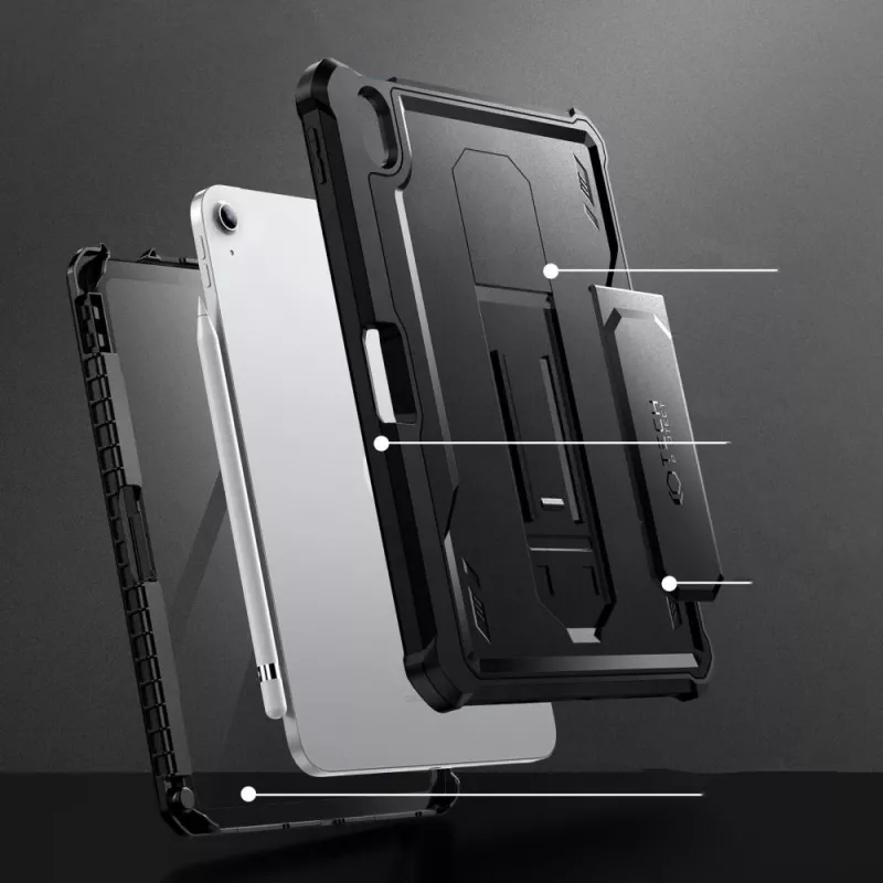 Tech-Protect Kevlar Pro Hülle für iPad 10.9 (10. Gen, 2022) / iPad 11 (2025), Schwarz