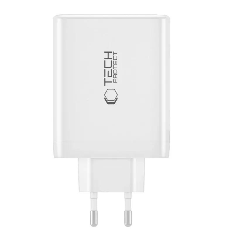 Tech-Protect NC100W-GAN 4-PORT White GaN Wall Charger 100W USB-C USB-A