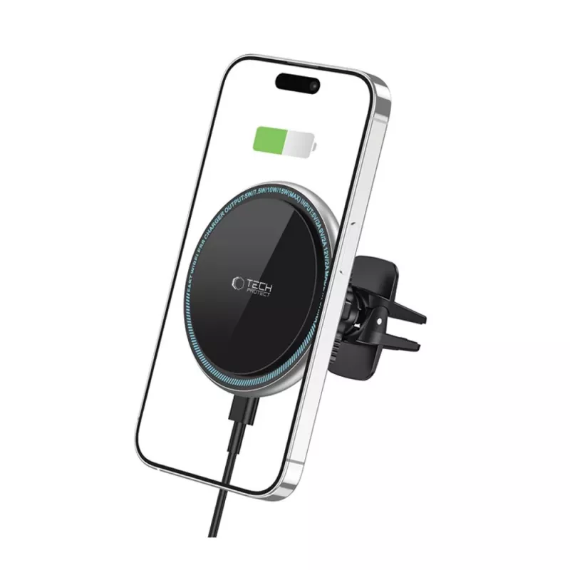 TECH-PROTECT A2 Magnetic MagSafe Vent Car Mount Wireless Charger 15W Black