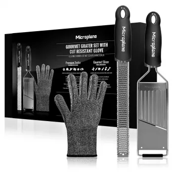 Microplane Gourmet Reibenset + Schutzhandschuh