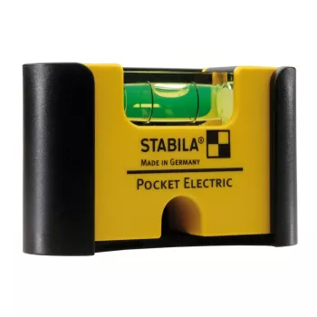 STABILA Type 81 S Pocket Electric Wasserwaage, 7 cm, Gelb, 1,0 mm/m Genauigkeit, mit Magnet und Gürtelclip