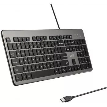 UNITEK SlimTap Kabelgebundene Büro-Tastatur, USB-A, Grau
