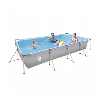 AVENLI 394x207x80 cm Rechteckiger Stahlrahmenpool mit Filterpumpe, Leiter, Abdeckung und Bodenplane